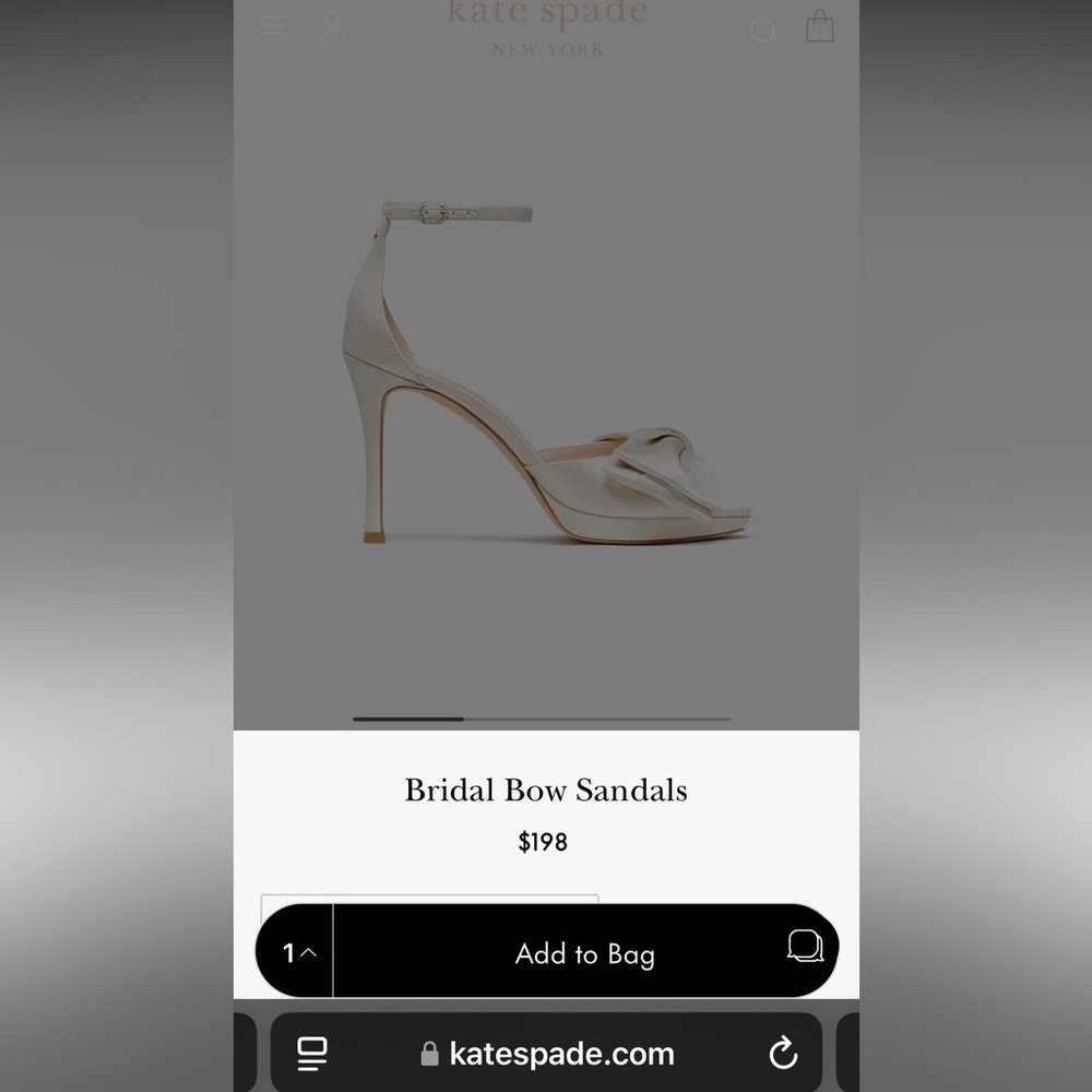 NIB Kate Spade Bridal Bow heel